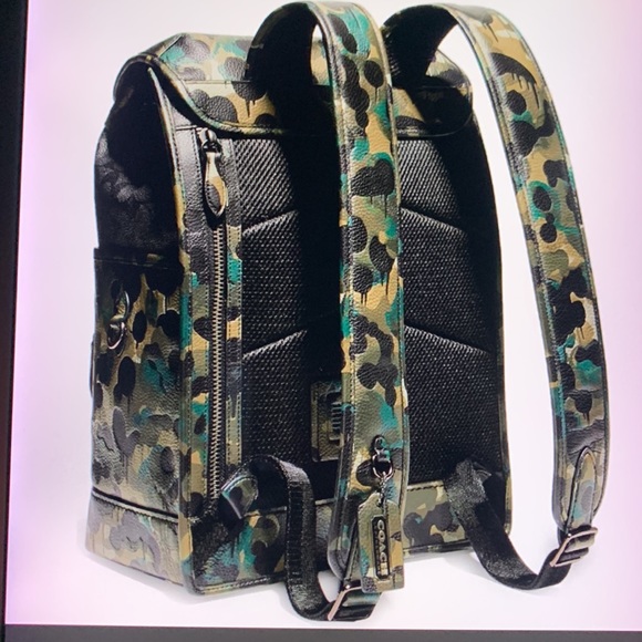 Coach League Flap Backpack In Signature Canvas With Camo Print - Picture 8 of 17